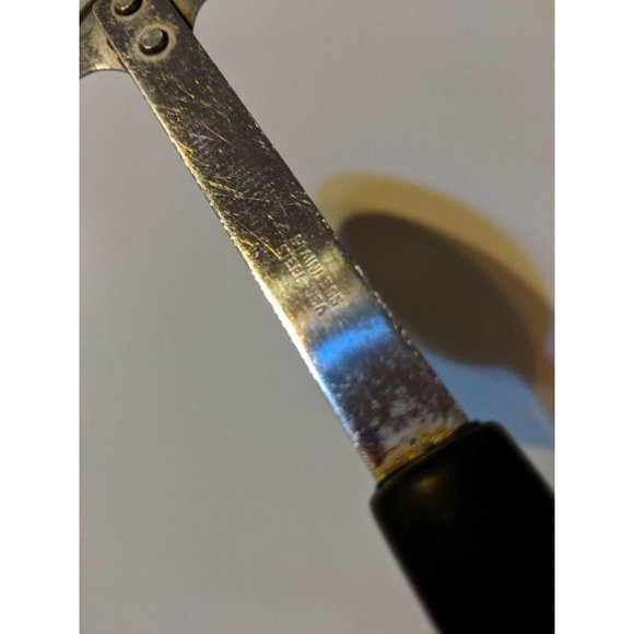 Vintage SS Small Head Serving Solid Spoon Gray White Speckled Handle 10 1/2" - Picture 5 of 8